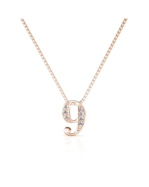 Nummer 9 Hängen - Rose Gold och Crystal