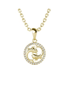 Vissen Zodiac hangers - Goud en kristal