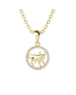 Stier Zodiac hangers - Goud en kristal