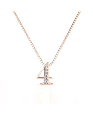 Nummer 4 Hängen - Rose Gold och Crystal
