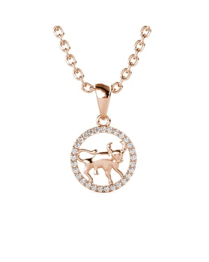 Stier Zodiac hangers - Roségoud en kristal