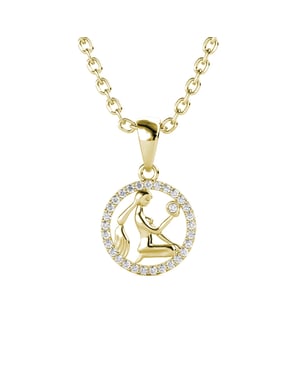 Virgo Zodiac Hängen - Guld och Kristall