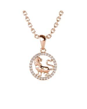 Leo Zodiac-hangers - roségoud en kristal