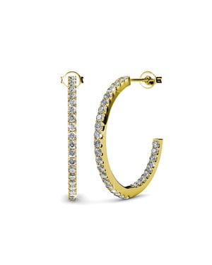 Simply Hoop Oorbellen - Goud en Kristal