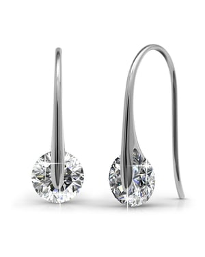Stijlvolle oorbellen - zilver en kristal