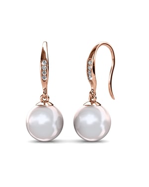 Pearl Hook örhängen - Rose Gold och Crystal