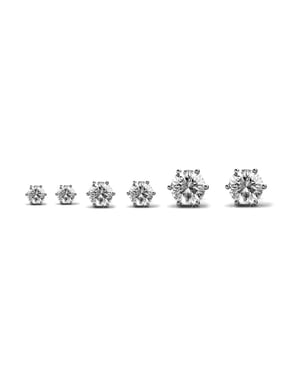 Solitaire oorbellen S, M, L - Zilver en kristal