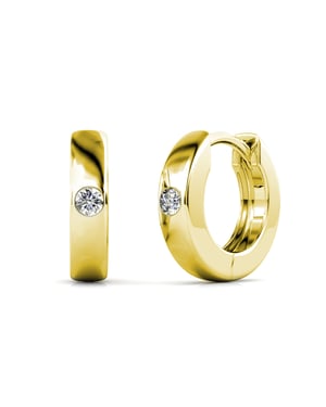 Ringen Oorbellen - Goud en Kristal