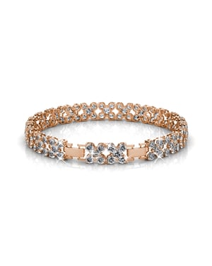 Bloemige armbanden - Roségoud en kristal