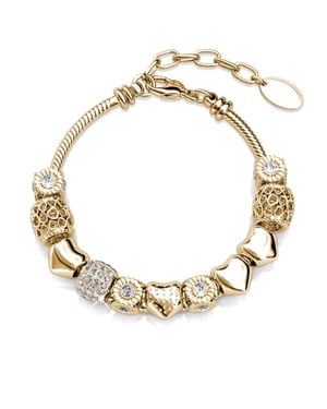 Stralende Charm Armbanden - Goud en Kristal