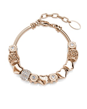 Stralende Charm Armbanden - Roségoud en Kristal