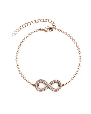 Infinity Eight Armbanden - Roségoud en Kristal