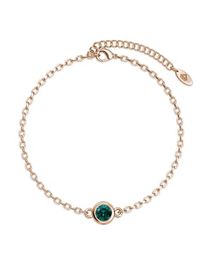 Geboortesteen armbanden - Roségoud en donkergroen