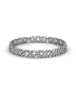 Bloemige armbanden - Zilver en kristal