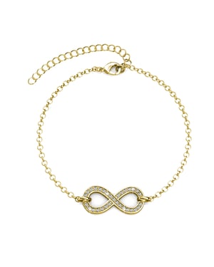 Infinity Eight Armband - Guld och Kristall