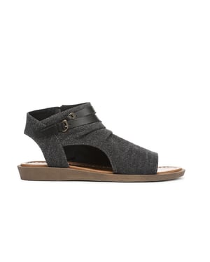 Blowfish Malibu Dames Charcoal Strappy Low Wedge Sandalen - Denver