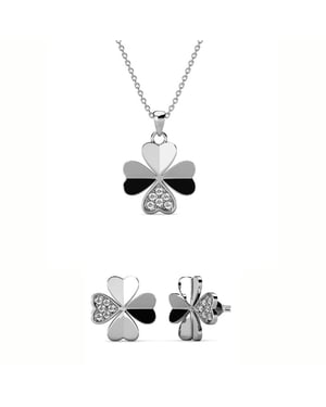 Clover Petal Sets - Silver och Crystal