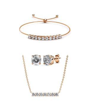 Mary Crystal Mia Sets - Rose Gold och Crystal