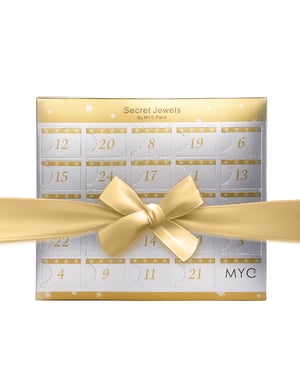 Adventskalender 13 juveler och 11 pärlor - Destiny - Guld och Kristall