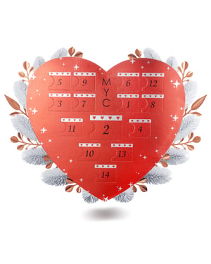 Surprise Heart Adventskalender - 14 juveler - Rose Gold och Crystal