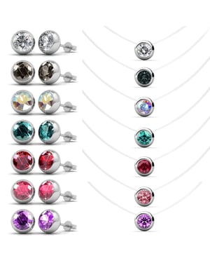 7 halsband och 7 par örhängen - Multi