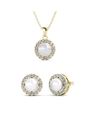 Circlet Pearl Sets - Guld och Kristall
