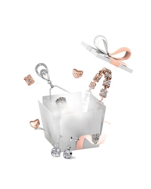 13 juveler och 11 överraskningspärlor för DIY adventskalender - Silver, Rose Gold, Gold och Crystal