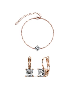 Calle Square Sets - Rose Gold och Crystal