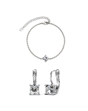Calle Square Sets - Silver och Crystal