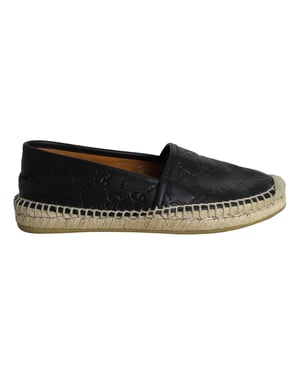 Gucci Guccissima Signatur Espadrillos i Svart Läder