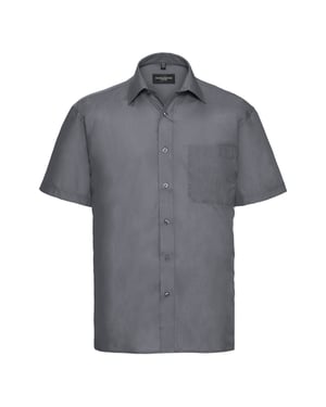Russell Collection herr klassisk polycotton poplin kortärmad skjorta (Convoy Grey)
