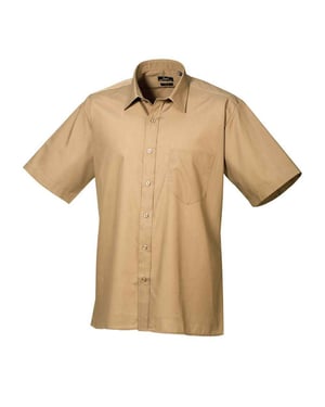 Premier Poplin kortärmad skjorta för män (Khaki)