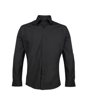 Premier Mens Supreme Poplin Formal Shirt (Black)