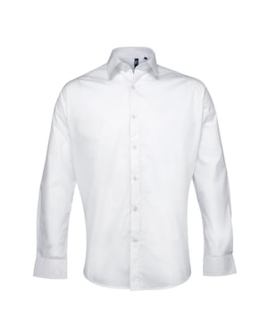 Premier Mens Supreme Poplin Formal Shirt (White)