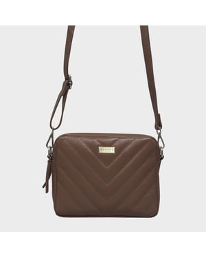 'IRIS' Quilted Soft Pebble Grain Leather Crossbody Bag