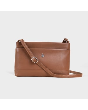 'SANDRA' Soft Nappa Full Grain Real Leather Crossbody Bag