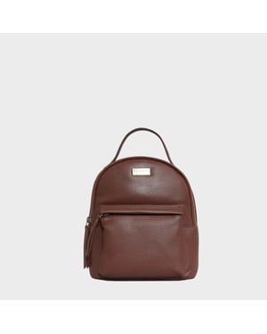 Betty' Zip Top Mini Pebble Grain Leather Backpack
