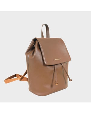GRACE' Full Grain Leather Flap-over Backpack