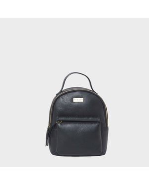 Betty' Zip Top Mini Pebble Grain Leather Backpack