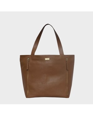 CORDER' Pebble Grain Real Leather Oversized Tote Bag