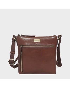 RUE' Polished VT Real Leather Crossbody Bag