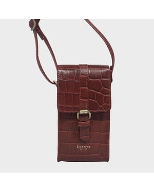 'PETRA' Croc Real Leather Mobile Phone Crossbody Bag