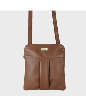 'ELSIE' Pebble Grain Leather Zip Top Crossbody Bag