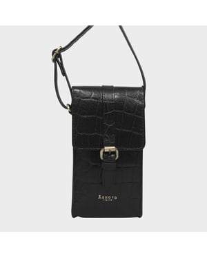 'PETRA' Croc Real Leather Mobile Phone Crossbody Bag
