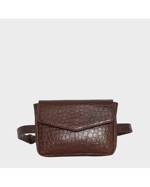 CAMELLA' Croc Leather Bum Belt Waist Festival Bag