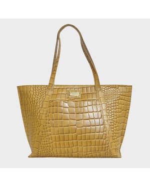 AGNES' Croc Embossed Real Leather Designer Tote Bag