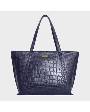 AGNES' Croc Embossed Real Leather Designer Tote Bag
