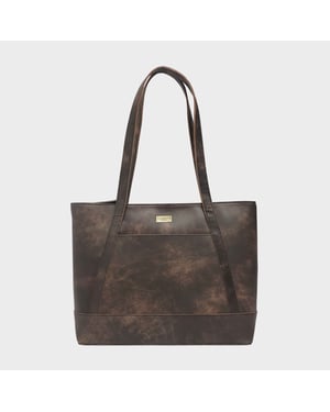 EVELYN' Real Leather Designer Tote Work Bag