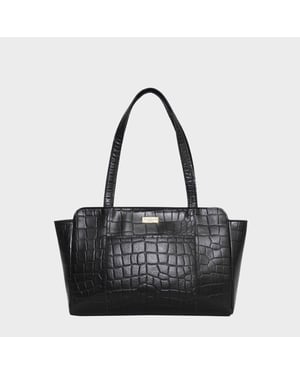 'JUDITH' Croc Real Leather Shoulder Bag