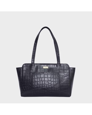 'JUDITH' Croc Real Leather Shoulder Bag